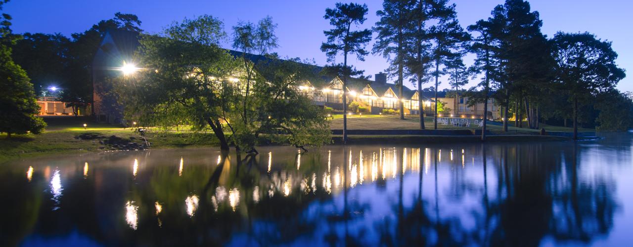 DeGray Lake Resort State Park lodge at sunrise